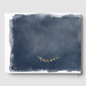 Waterverf Blauw en Goud Elegant Gastenboek (Achterkant)