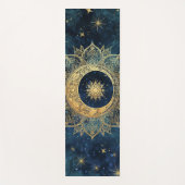 Waterverf Blauw en Goud Mandala Sun Nebula Galaxy Yogamat (Voorkant)