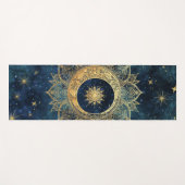 Waterverf Blauw en Goud Mandala Sun Nebula Galaxy Yogamat (Voorkant (horizontaal))