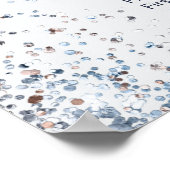 Waterverf Blauw en Gouden Jongen Dop Zitkaart Poster (Hoek)