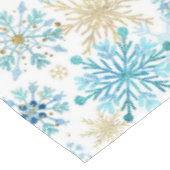 Waterverf Blauw en goudglitter Winter Snowflakes Tafelkleed (Gekanteld)