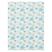 Waterverf Blauw en goudglitter Winter Snowflakes Tafelkleed (Voorkant)