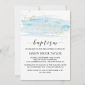 Waterverf Blauw en goudsparkle Baptisme Kaart (Voorkant)