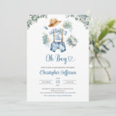 Waterverf blauw en groen Eucalyptus jongenskleding Kaart (Staand voorkant)