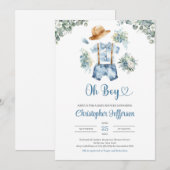 Waterverf blauw en groen Eucalyptus jongenskleding Kaart (Voorkant / Achterkant)