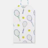 Waterverf Blauw en Groen Tennis Gepersonaliseerd Cadeaulabel (Achterkant)