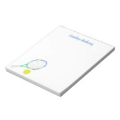 Waterverf Blauw en Groen Tennis Gepersonaliseerd Notitieblok (Linkerzijde)