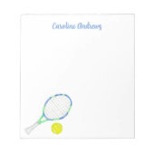 Waterverf Blauw en Groen Tennis Gepersonaliseerd Notitieblok (Voorkant)