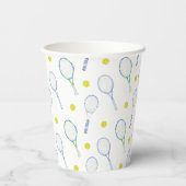 Waterverf Blauw en Groen Tennis Papieren Bekers (Achterkant)