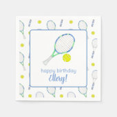 Waterverf Blauw en Groen Tennis Servet (Voorkant)