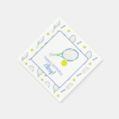 Waterverf Blauw en Groen Tennis Servet (Hoek)