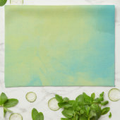 Waterverf blauw en groen theedoek (Gevouwen)