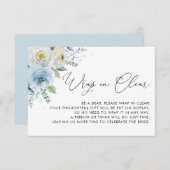 Waterverf Blauw en ivoren Rozen Omslag in Wissen Informatiekaartje (Voorkant / Achterkant)