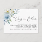 Waterverf Blauw en ivoren Rozen Omslag in Wissen Informatiekaartje (Voorkant)