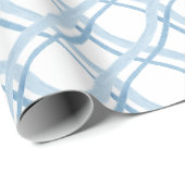 Waterverf blauw en marinelint cadeaupapier (Rol Hoek)