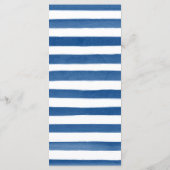 Waterverf Blauw en Navy Flowers Bruiloft Menu (Achterkant)