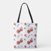 Waterverf Blauw en Oranje Rozen Bruidsmeisje Tote Bag (Achterkant)