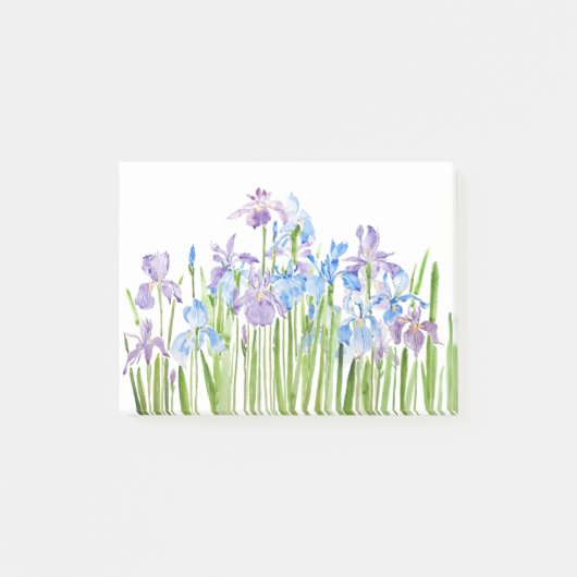 waterverf blauw en paars iris post-it® notes (Voorkant)