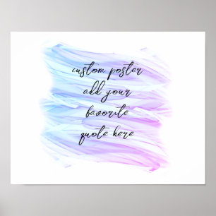 waterverf blauw en paars voeg een citaat toe poster