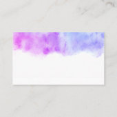  waterverf blauw en paarse abstracte gewoonte visitekaartje (Achterkant)