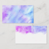  waterverf blauw en paarse abstracte gewoonte visitekaartje (Voorkant / Achterkant)