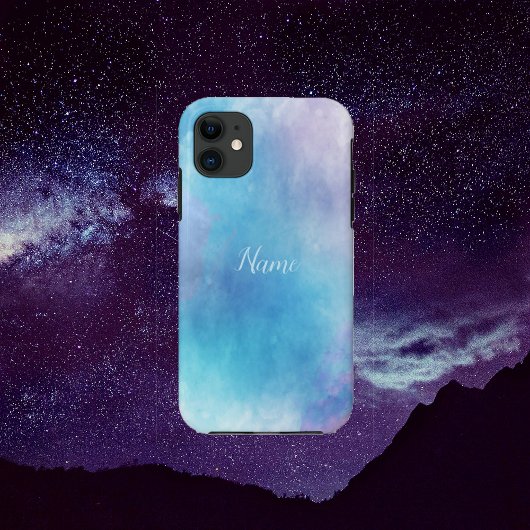 Waterverf Blauw en Paarse iPhone / iPad Case