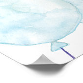 Waterverf blauw en roze geslacht laten stembord zi poster (Hoek)