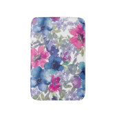 Waterverf Blauw en Roze karbonade Badmat (Voorkant Verticaal)