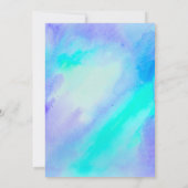 Waterverf Blauw en Turquoise Kijk naar Mitzvah Kaart (Achterkant)