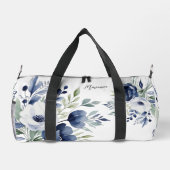 Waterverf Blauw en Wit Bloemen Boeket Accor Plunjezak (Achterkant)