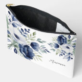 Waterverf Blauw en Wit Bloemen Boeket Etui (Open)
