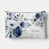 Waterverf Blauw en Wit Bloemen Boeket Etui (Voorkant)