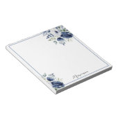 Waterverf Blauw en Wit Bloemen Boeket Notitieblok (Schuin)