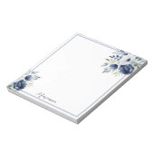 Waterverf Blauw en Wit Bloemen Boeket Notitieblok (Linkerzijde)