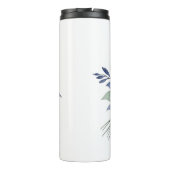 Waterverf Blauw en Wit Bloemen Boeket Thermosbeker (Achterkant)