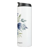 Waterverf Blauw en Wit Bloemen Boeket Thermosbeker (Geroteerd rechts)