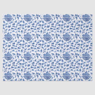 Waterverf blauw en wit  Chinoiserie Tissuepapier