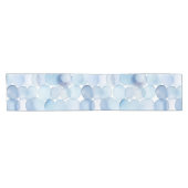 Waterverf blauw en wit cirkelpatroon korte tafelloper (Horizontaal)