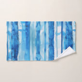 Waterverf Blauw en Wit Gestreept Bad Handdoek (Handdoek)