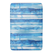 Waterverf Blauw en Wit Gestreept Badmat (Voorkant Verticaal)