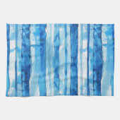 Waterverf Blauw en Wit Gestreept Theedoek (Horizontaal)