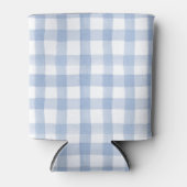 Waterverf Blauw en Wit Gingham Blikjeskoeler (Voorkant)