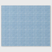 Waterverf Blauw en Wit Gingham Cadeaupapier (Vlak)