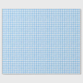 Waterverf Blauw en Wit Gingham Cadeaupapier (Vlak)