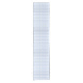Waterverf Blauw en Wit Gingham Crest Wedding Korte Tafelloper (Voorkant)