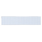 Waterverf Blauw en Wit Gingham Crest Wedding Korte Tafelloper (Horizontaal)