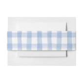 Waterverf Blauw en Wit Gingham Uitnodigingen Wikkel (Voorkant Voorbeeld)