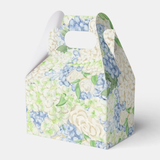 Waterverf Blauw en Wit Hydrangea Crest Bedankdoosjes (Voorkant Zijde)