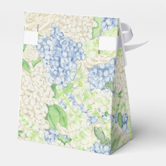 Waterverf Blauw en Wit Hydrangea Crest Bedankdoosjes (Achterkant)