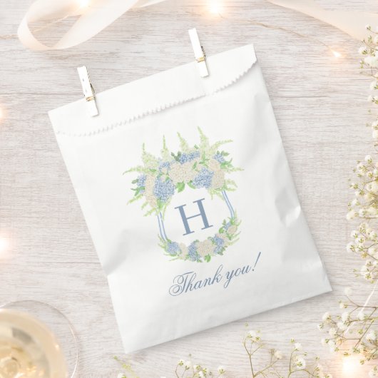 Waterverf Blauw en Wit Hydrangea Crest Bedankzakje (Geknipt)